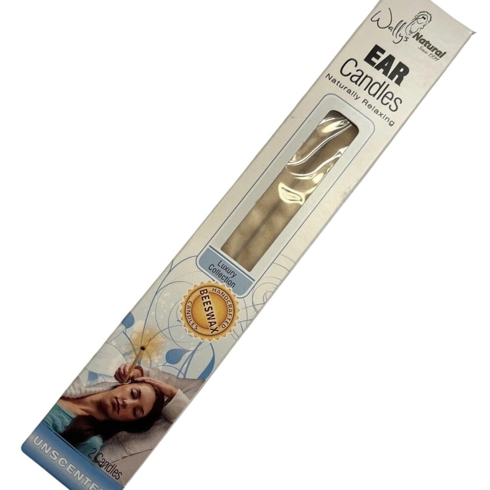 Wally's Ear Wax Candles 2 Pack 100% Beeswax All Natural USA Sealed Insert